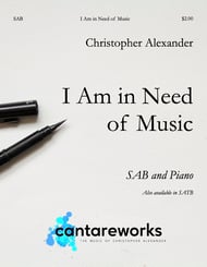 I Am in Need of Music SAB choral sheet music cover Thumbnail